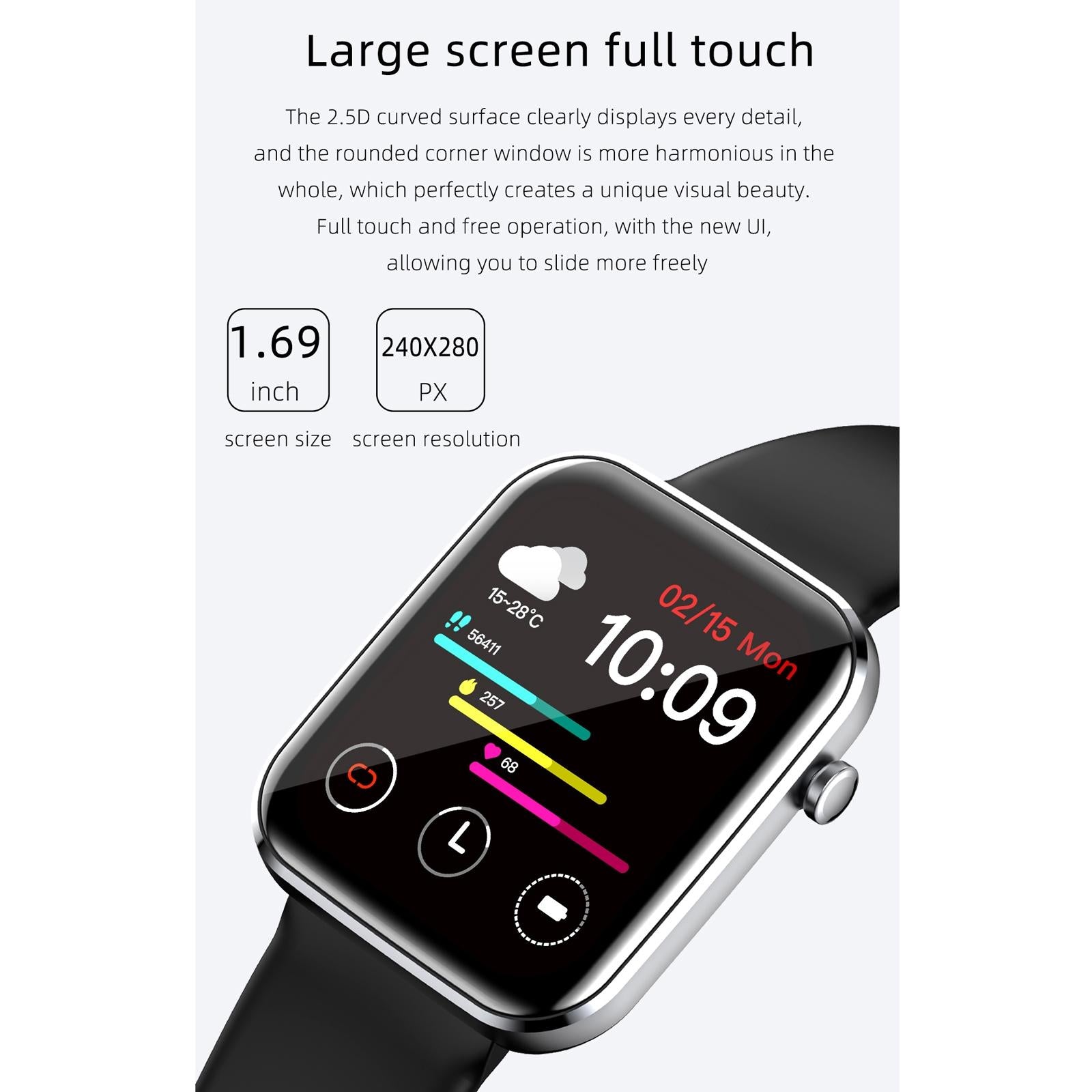 1.69 Inch Ip67 Waterproof Smart Watch With Touch Screen Health Monitoring - Blue 11