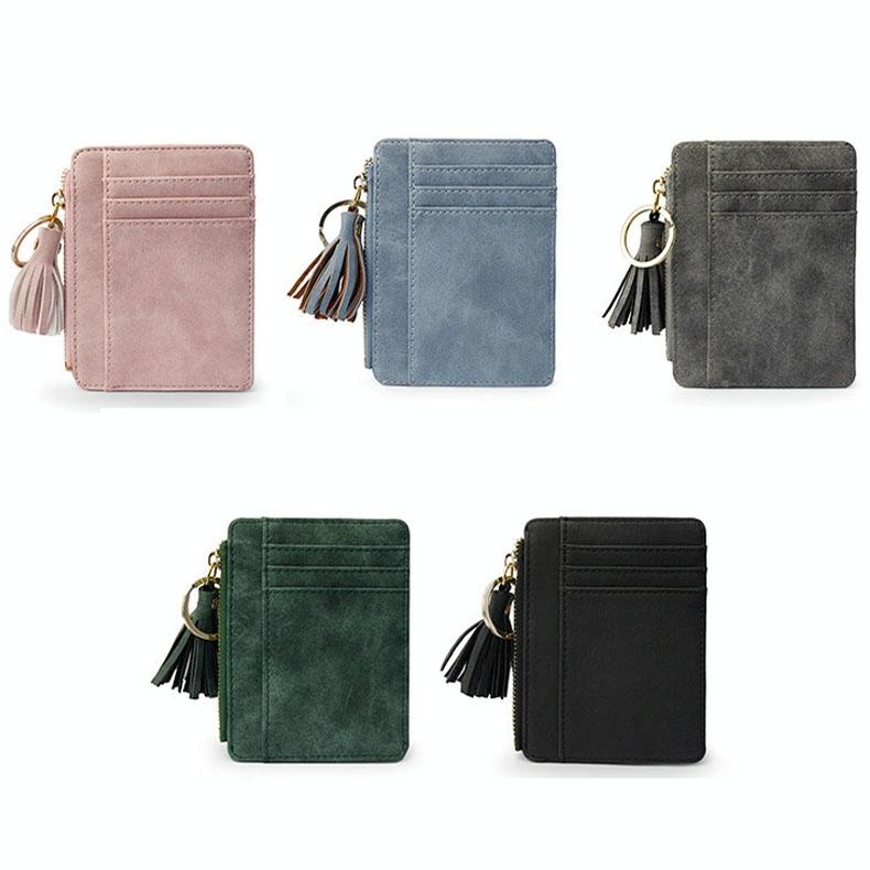 Compact Card Holder With Large Capacity Cute Mini Coin Purse - Blue 4