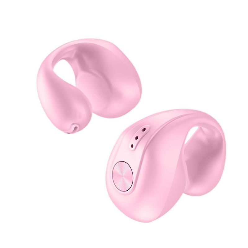 Wireless Dual Ear Bone Conduction Bluetooth Earphones - Mini Sport Clip - Pink 15