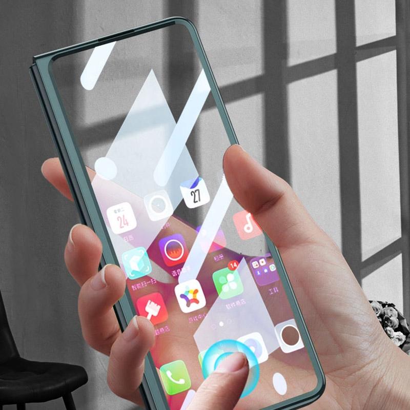 For Samsung Galaxy Z Fold4 5G Full Coverage Electroplated Glass Case - Black 6