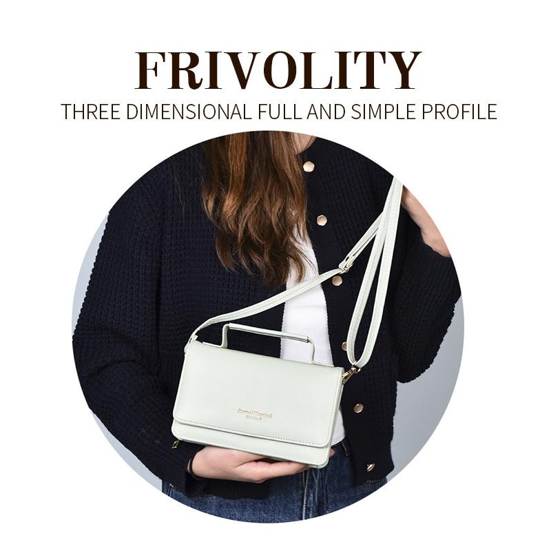 Versatile Small Square Shoulder Phone Bag - Compact & Functional - Light Green 4