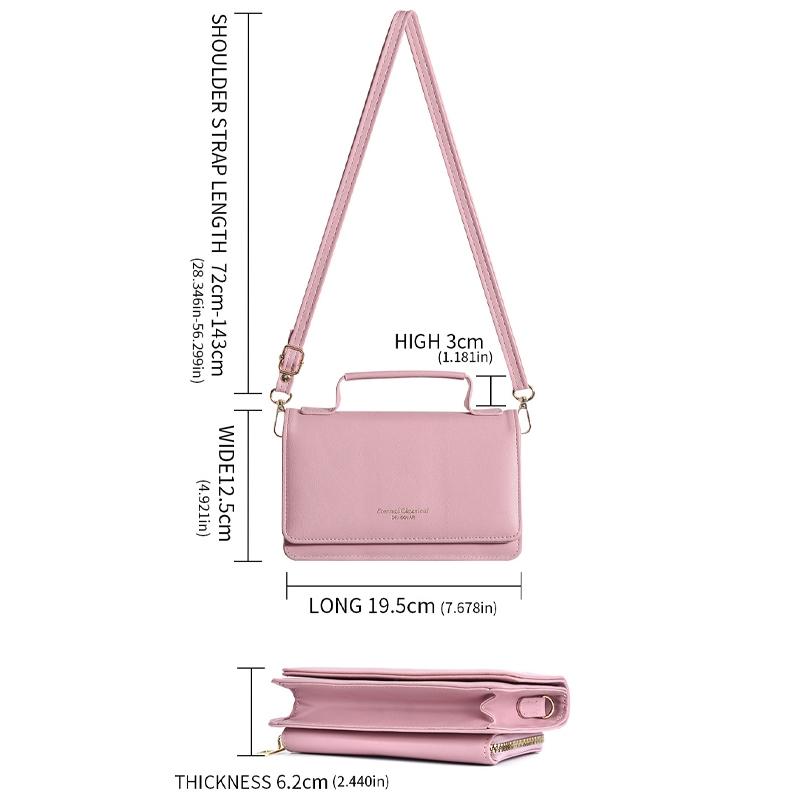 Versatile Small Square Shoulder Phone Bag - Compact & Functional - Light Green 5