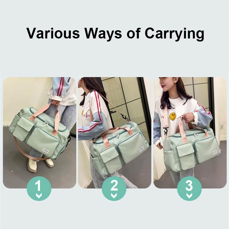 Compact Waterproof Gym Bag for Travel - Size s - Green Pink 8