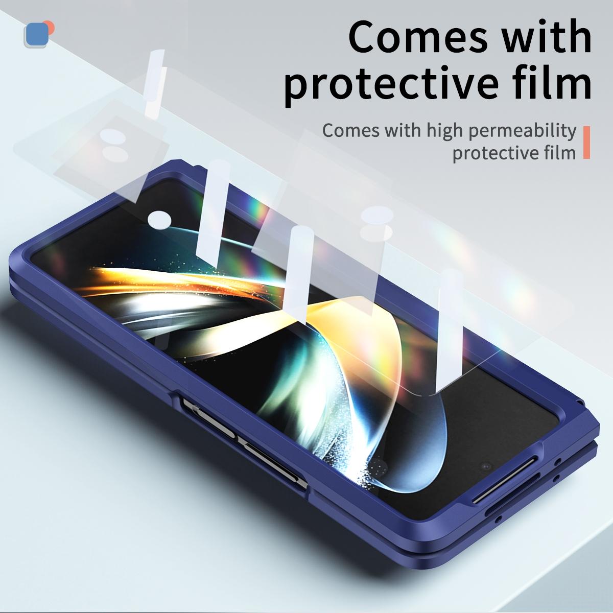 For Samsung Galaxy Z Fold4 5G Telescopic Hinge Foldable Phone Case With Stand - Purple 4