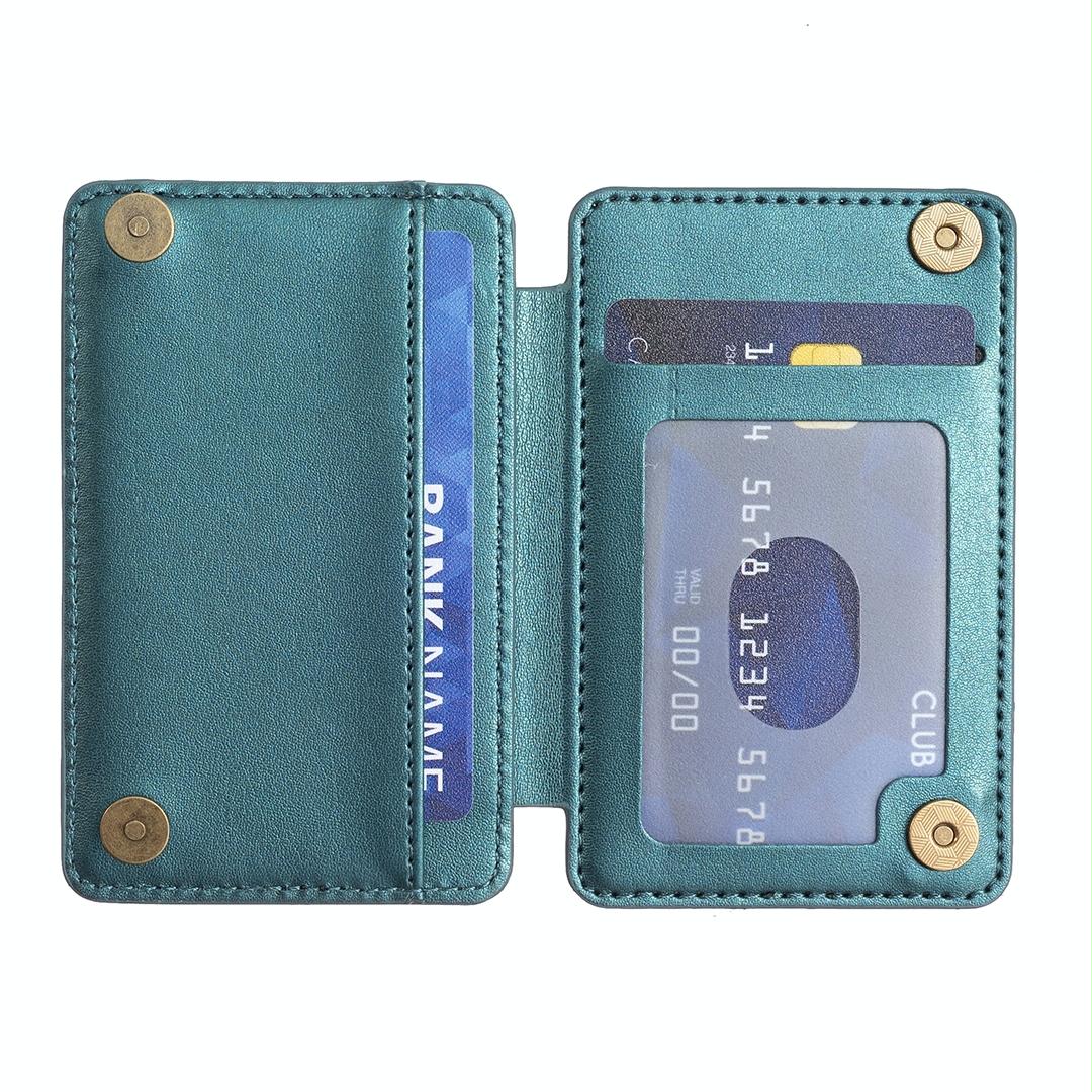 Grid Pattern Card Bag Sticker For Mobile Phones - Blue 4