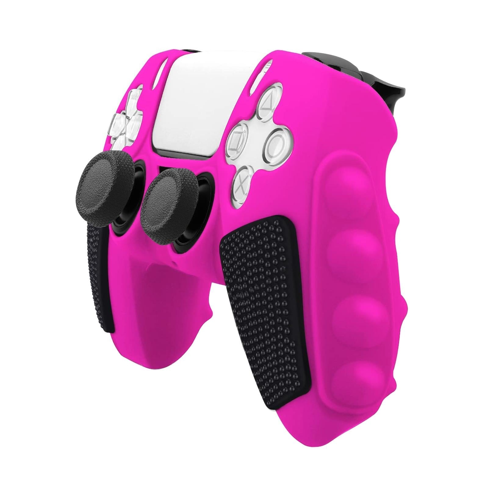 Silicone Gamepad Cover for Sony Ps5 - no Rocker Caps - Pink Black 8