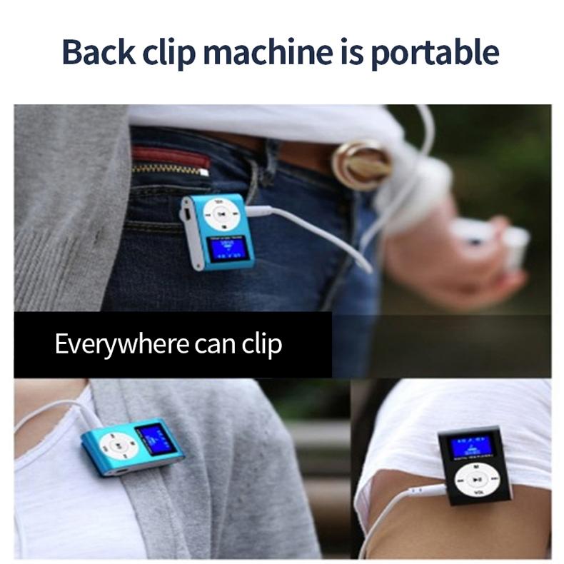 Mini Mp3 Player With Screen 128M+Earphone+Cable - Blue 10
