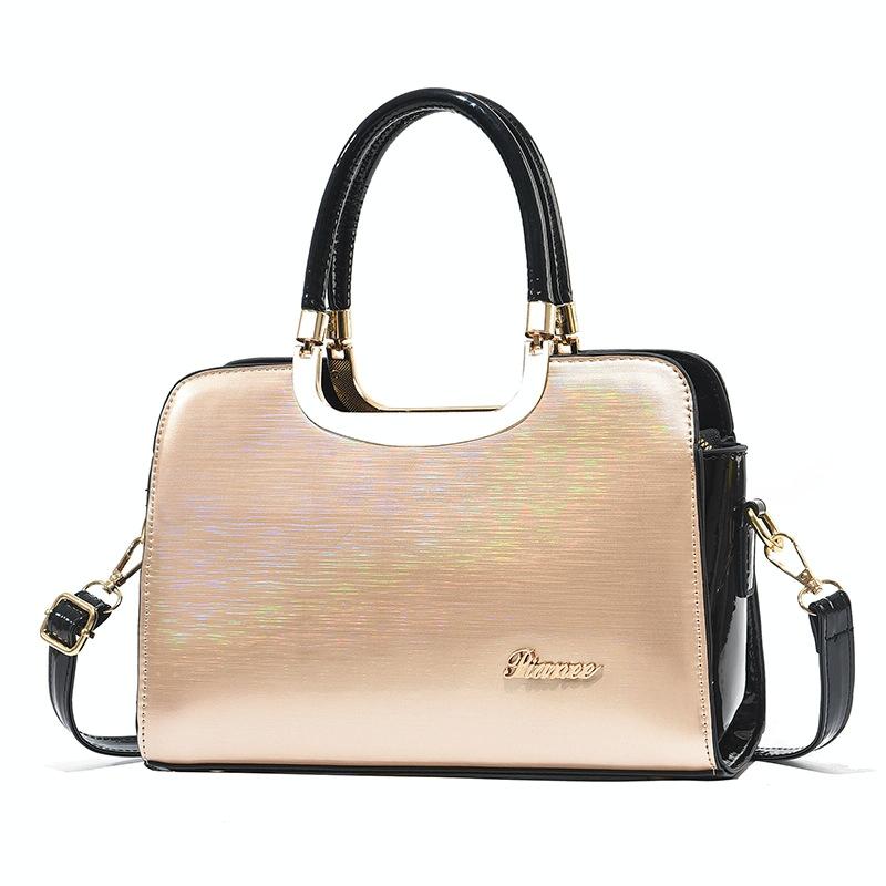 Large Capacity Leather Commuter Handbag - Bright - Pink 7