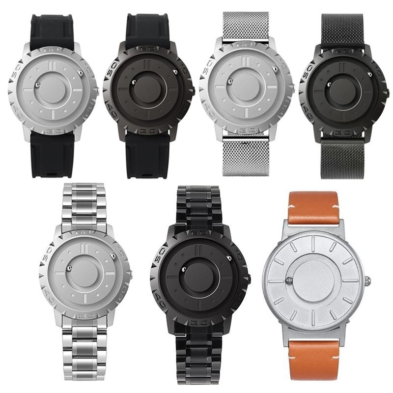 Bezel-free Magnetic Ball Watch - Men Design - Black Net Strip 3