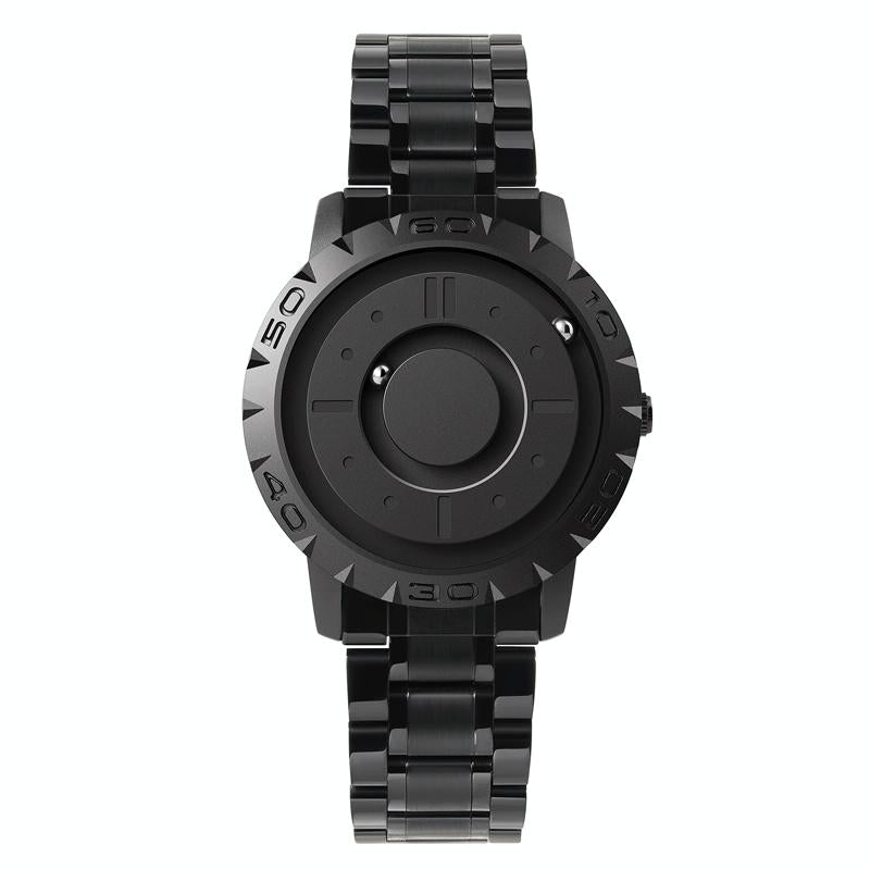 Bezel-free Magnetic Ball Watch - Men Design - Black Net Strip 9