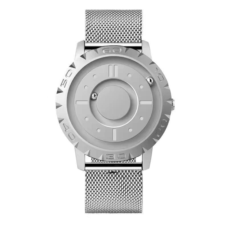 Bezel-free Magnetic Ball Watch - Men Design - Black Net Strip 10