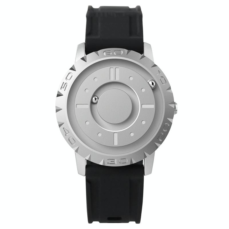Bezel-free Magnetic Ball Watch - Men Design - Black Net Strip 12