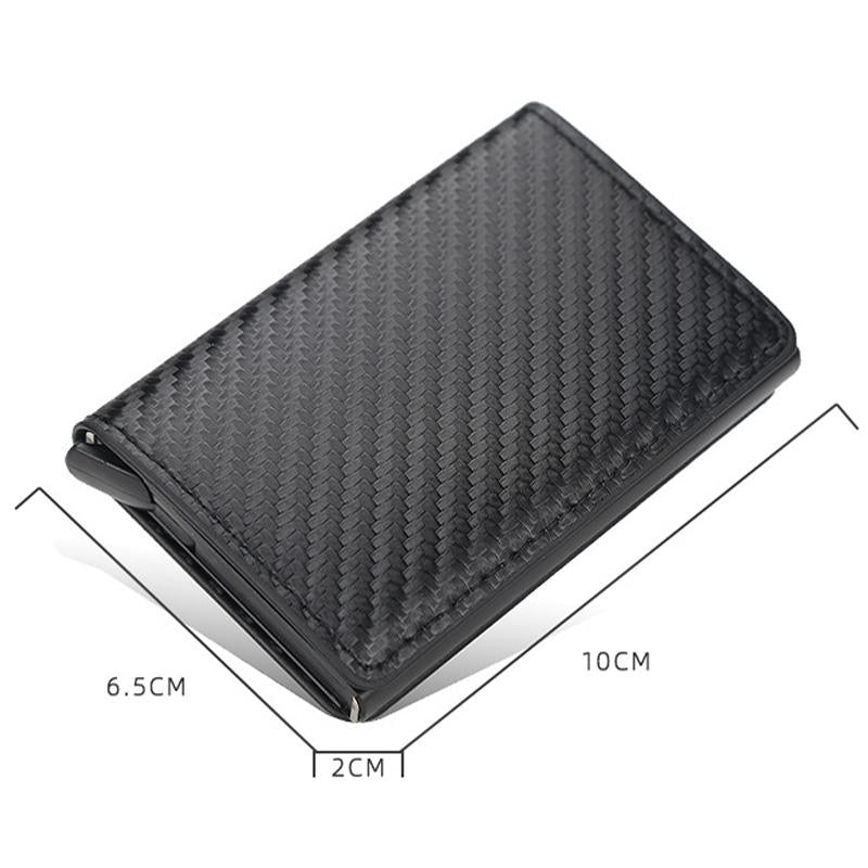 Rfid-protected Plaid Leather Wallet with Automatic Card Ejector - Dark Brown 3