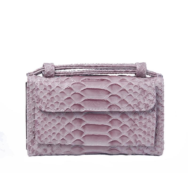 Chain Crossbody Bag with Snake Texture Print - 13 Two Colour Green 8