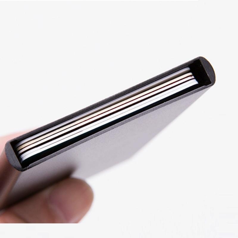 Automatic Eject Rfid Blocking Aluminum Card Wallet - Gray 4