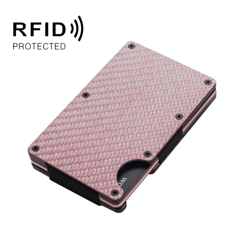 Carbon Fiber Rfid Card Holder - Secure & Stylish - Gold 9