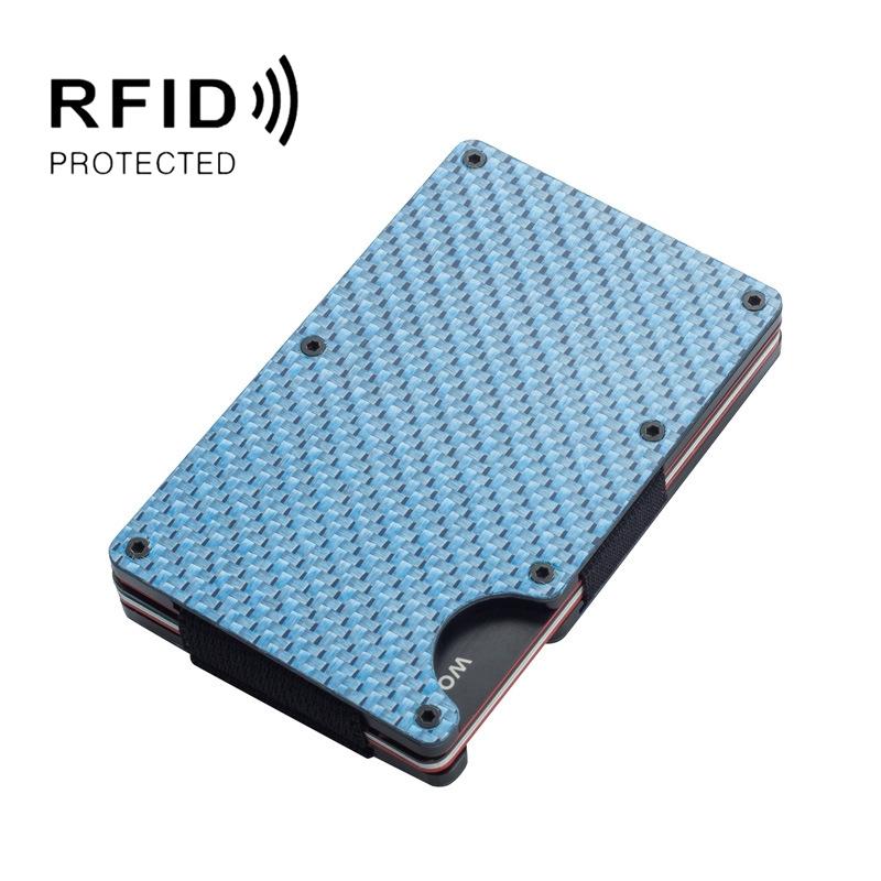Carbon Fiber Rfid Card Holder - Secure & Stylish - Gold 12