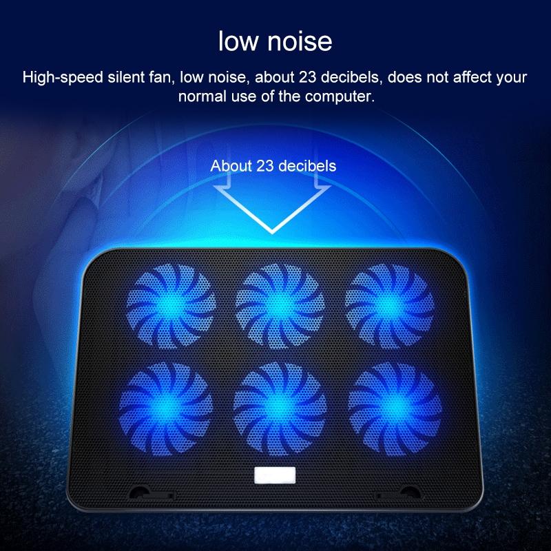 Silent Six-fan Cooling Holder for Notebook Computers - Charm Powder 9