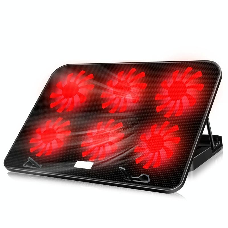 Silent Six-fan Cooling Holder for Notebook Computers - Charm Powder 12