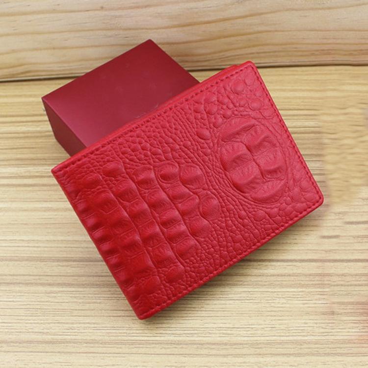 Universal Crocodile Pattern Driver License Cover With Card Slot - Red 12