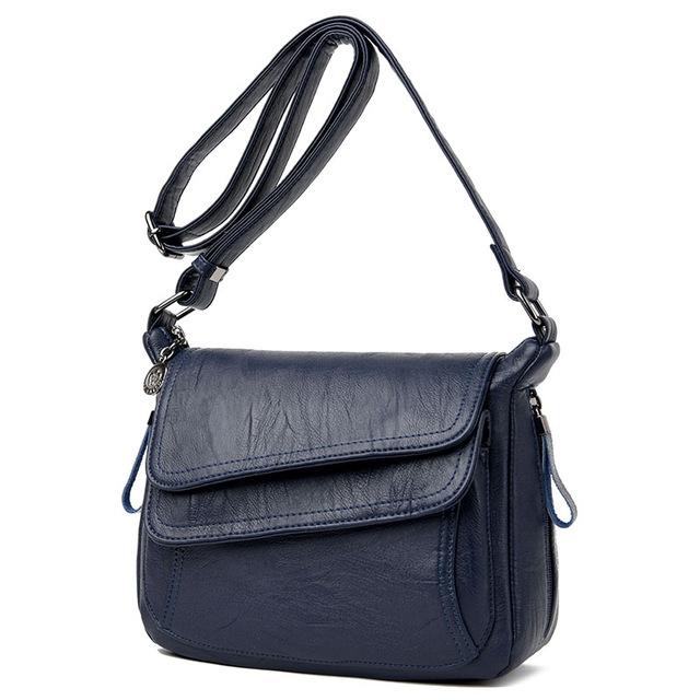 Stylish Leather Shoulder Bag For Summer - Gray 14