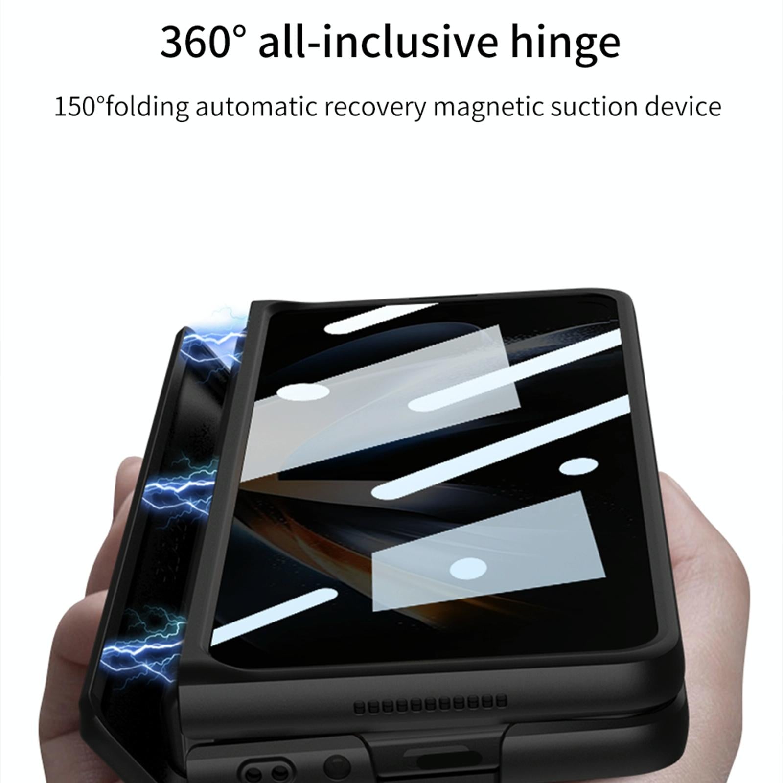 For Samsung Galaxy Z Fold4 5G Magnetic Fold Case - Full Coverage - Black 6