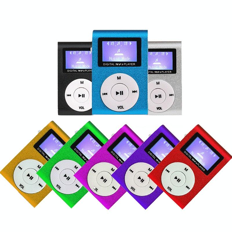 Metal Mini Mp3 Player With Screen Earphone+Cable - Blue 3