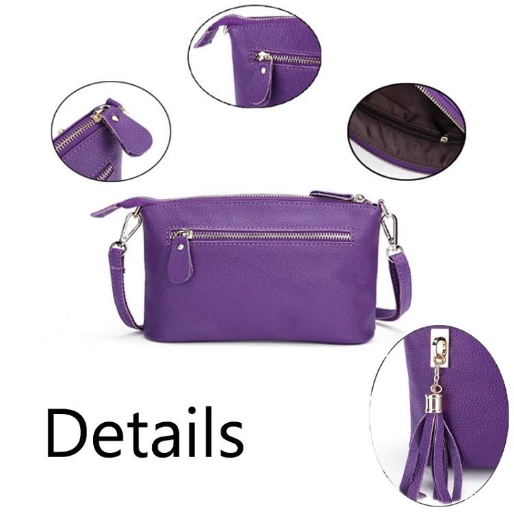 Fringed One Shoulder Bag For Women Large Capacity Casual - Deep Purple 7