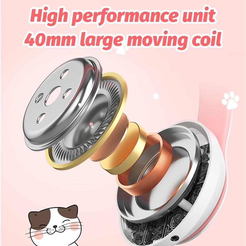 7.1 Surround Sound Cat Ear Gaming Headset With Mic - Red 9