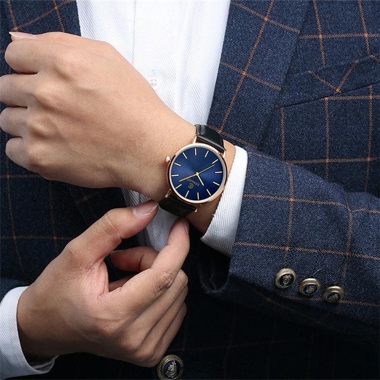Men Waterproof Steel Mesh Quartz Watch - Ultra-thin - Ultra-Thin Rose Gold Shell White Dial Coffee Band 6