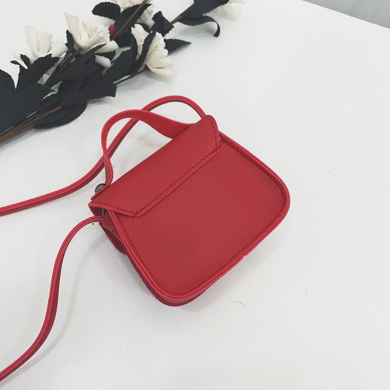 Mini Bowknot Pu Leather Baby Girls Messenger Bag - Beige 5