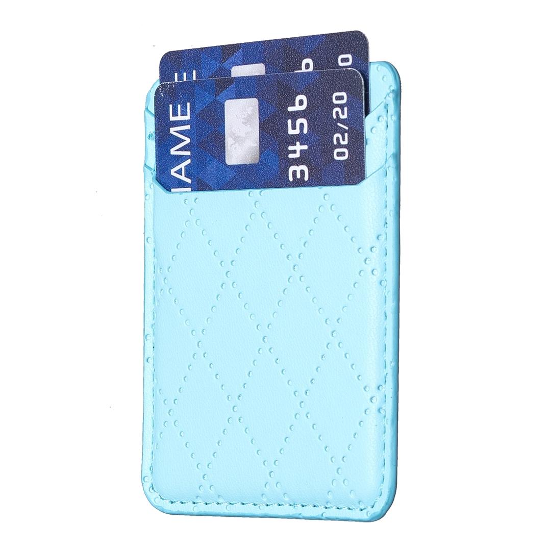 Diamond Lattice Card Bag Sticker For Mobile Phones - Blue 5