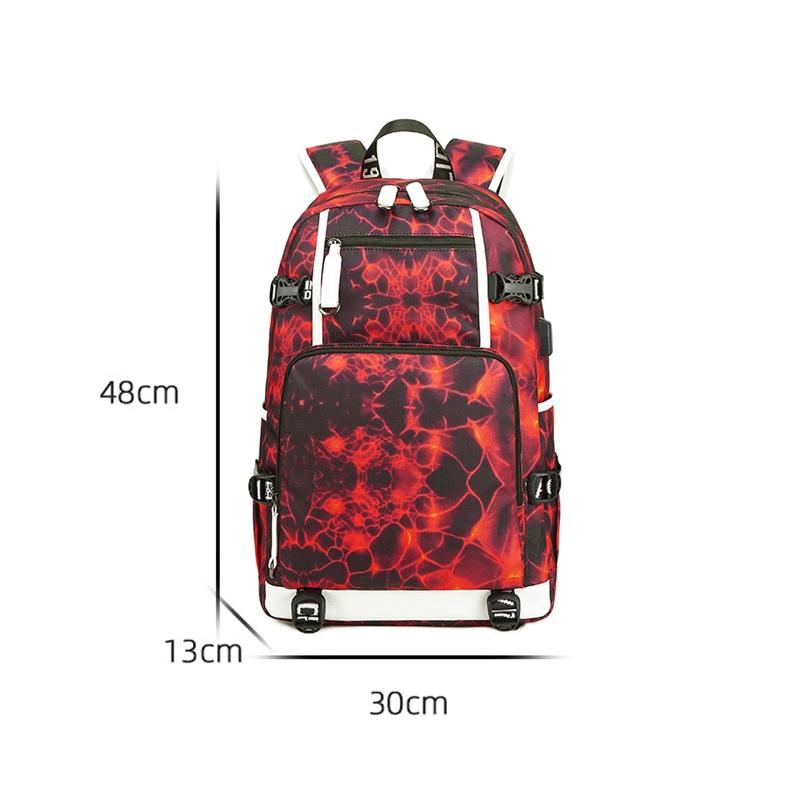 Student Waterproof Printed Backpack - Black Skin 5