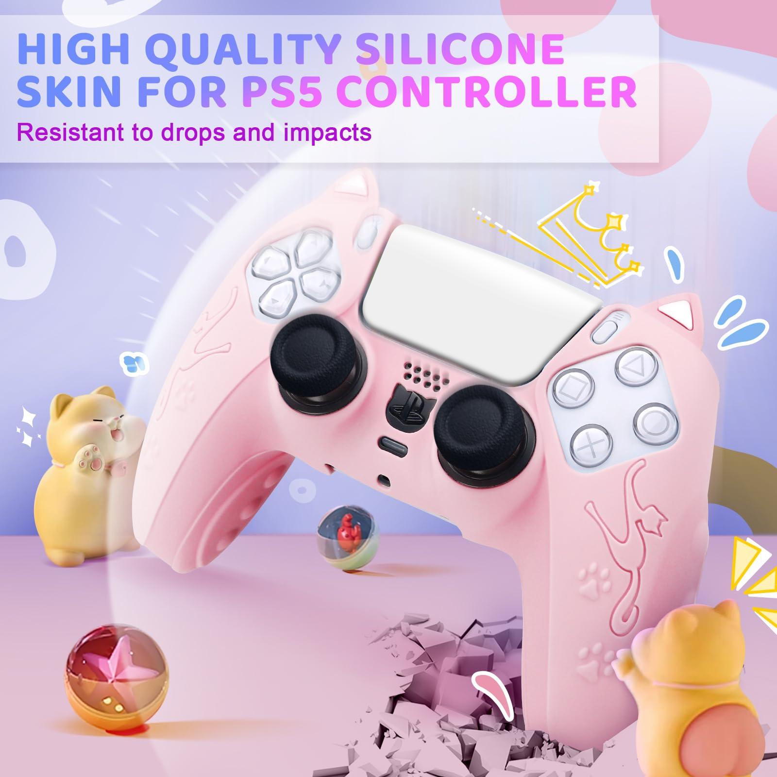 Silicone Cat Ear Gamepad Cover for Sony Ps5 - White 5