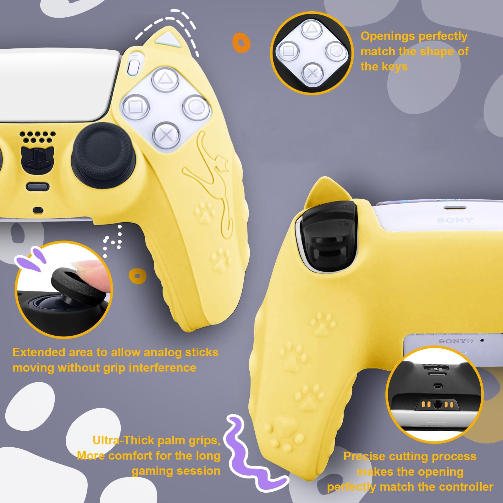Silicone Cat Ear Gamepad Cover for Sony Ps5 - White 7