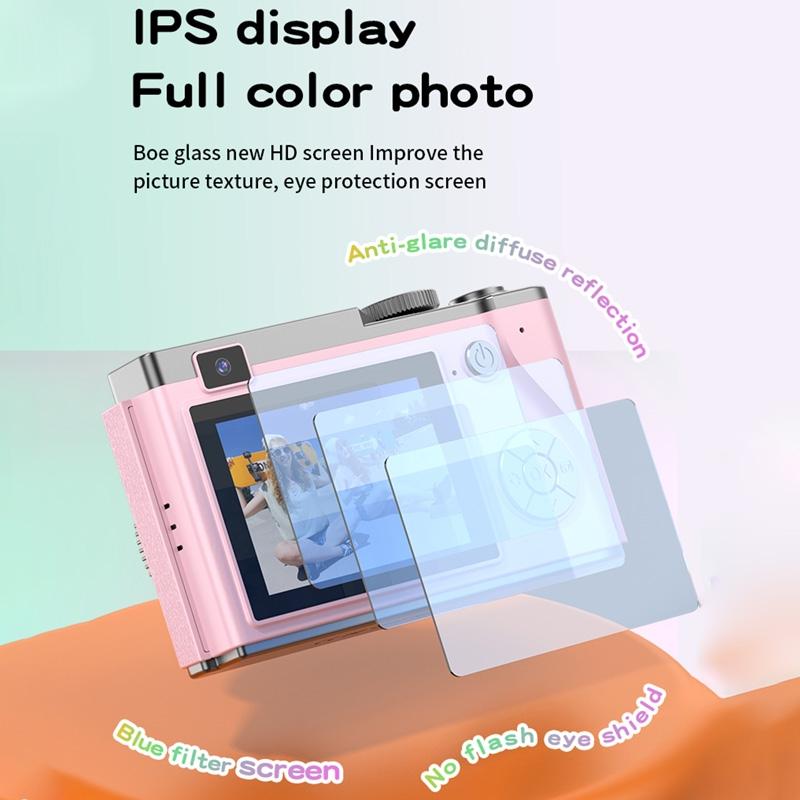 Retro Kids Camera With Dual-Lens 4K Hd Ccd - 2.4 Inch - Pink 4