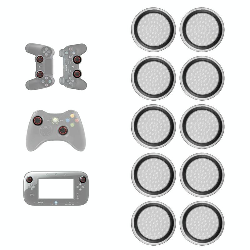 10-piece Luminous Gamepad Button Caps for Ps5 / Ps4 / Ps3 / Xbox one / 360 / Pro / Series x / s - Black Light Blue 10