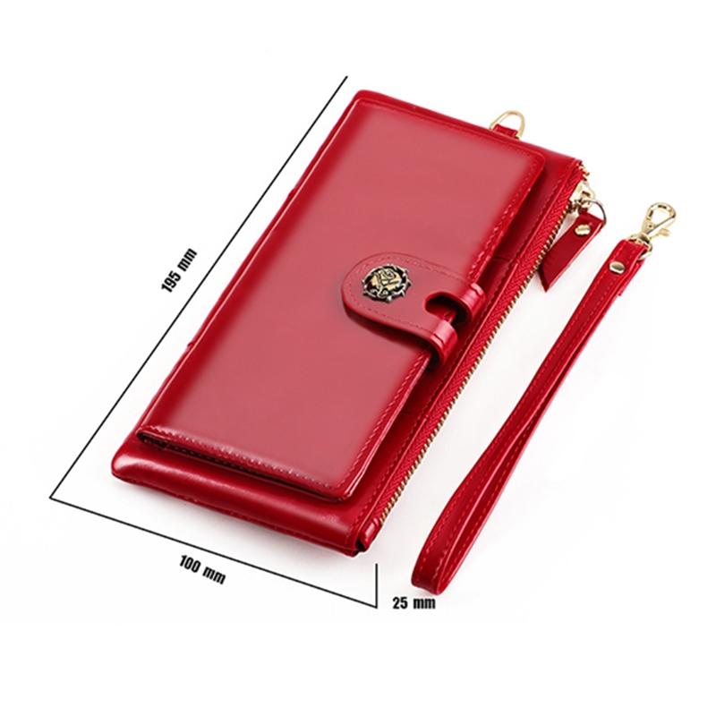 Women Vintage Leather Rfid Wallet - Black 3