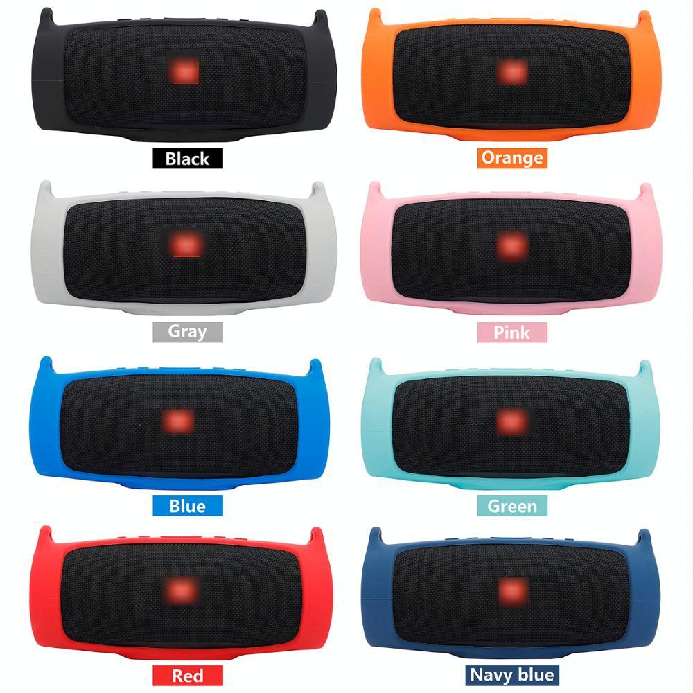 Jbl Charge 4 Speaker Cover with Strap & Carabiner - Portable Silicone Protection - Silver Gray