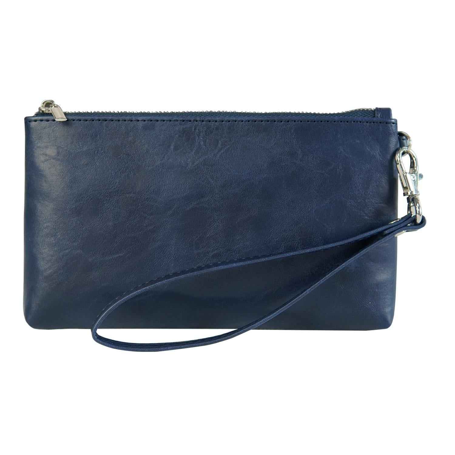 Retro Leather Clutch Bag with Zipper - 6 Inch - Brown 9