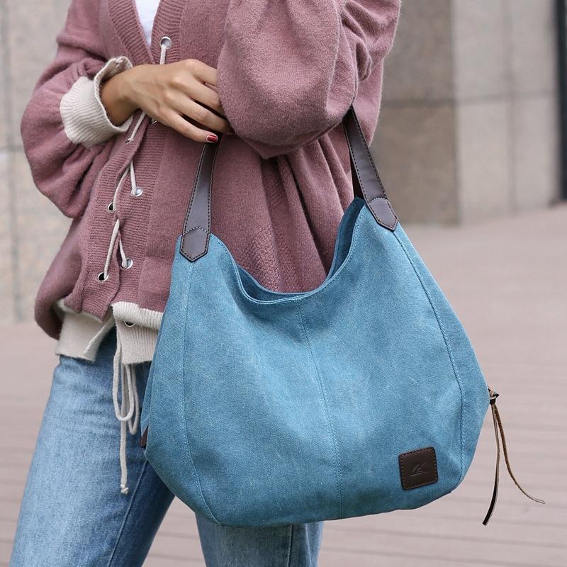 Retro Art Lady Shoulder Bag - Simple & Chic Beige - Coffee 10