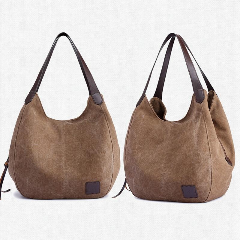 Retro Art Lady Shoulder Bag - Simple & Chic Beige - Coffee 14