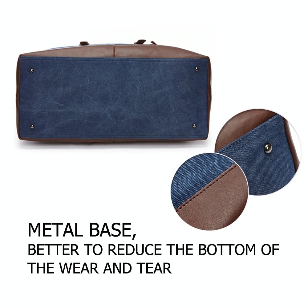 Men Leather Duffel Bag for Carry-on Travel - Gray 6