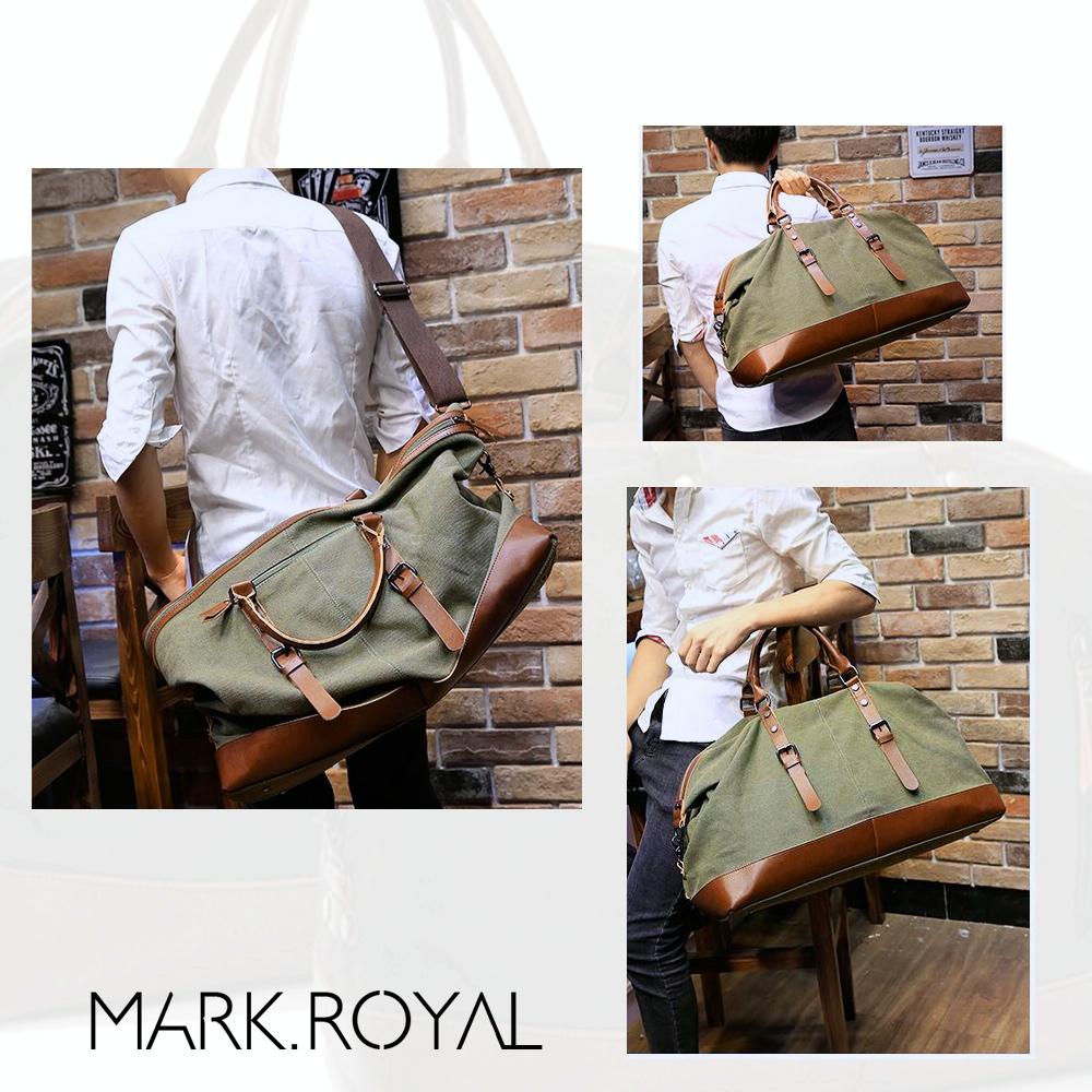 Men Leather Duffel Bag for Carry-on Travel - Gray 8