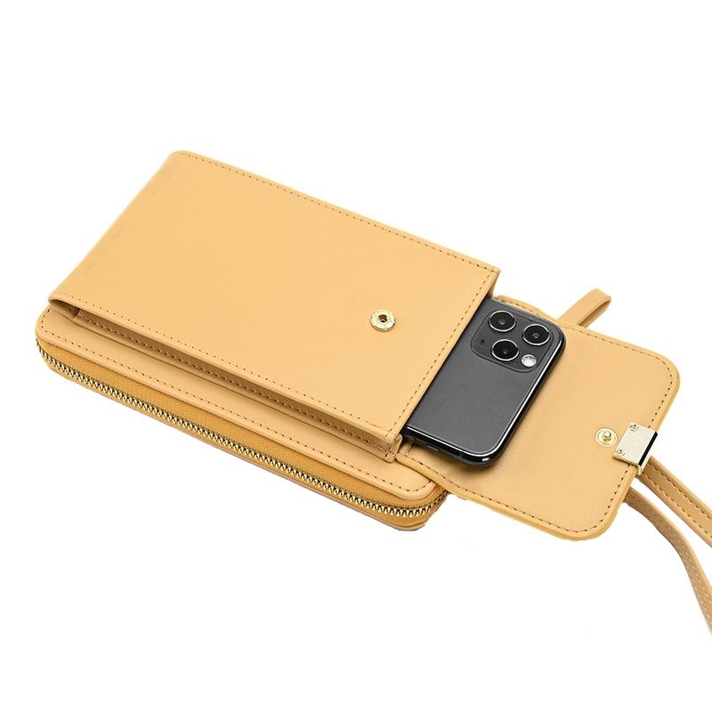 Women Cross Body Phone Purse With Long Strap - Apricot 5