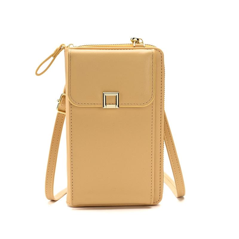 Women Cross Body Phone Purse With Long Strap - Apricot 13