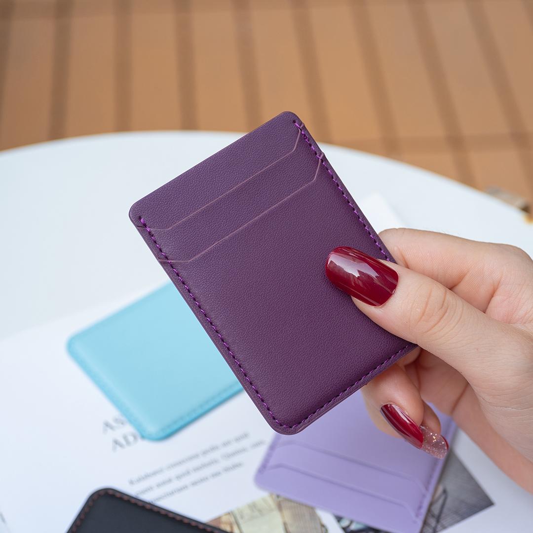 R20 Texture Card Bag Back Sticker For Mobile Phones - Purple 6