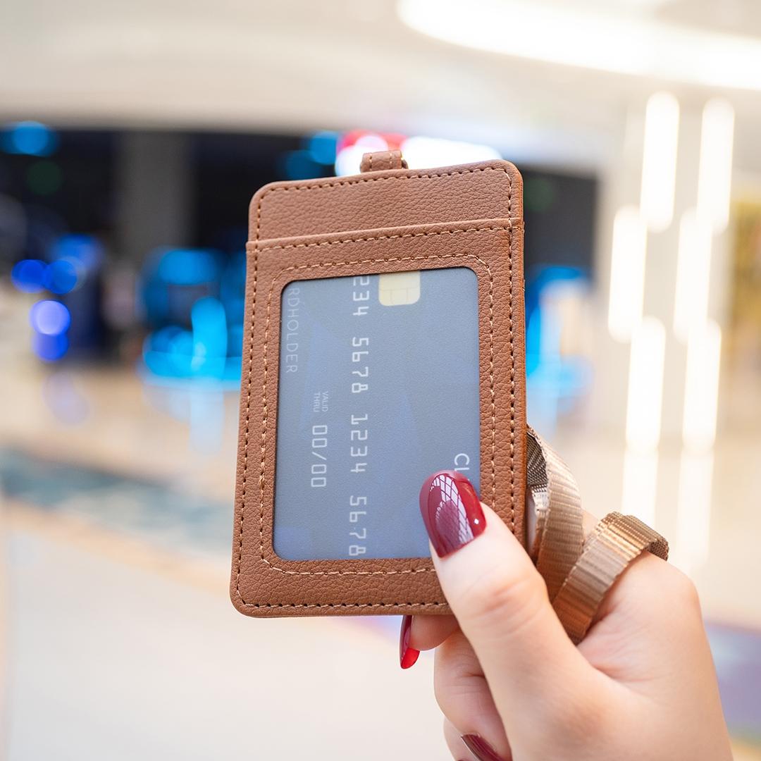 Vertical Id Card Bag & Lanyard - Purple 6