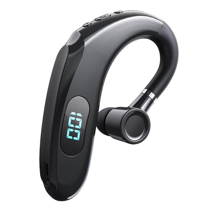 Wireless Bluetooth Earhook Earphones with Digital Display - Business Sports - Yellow 10