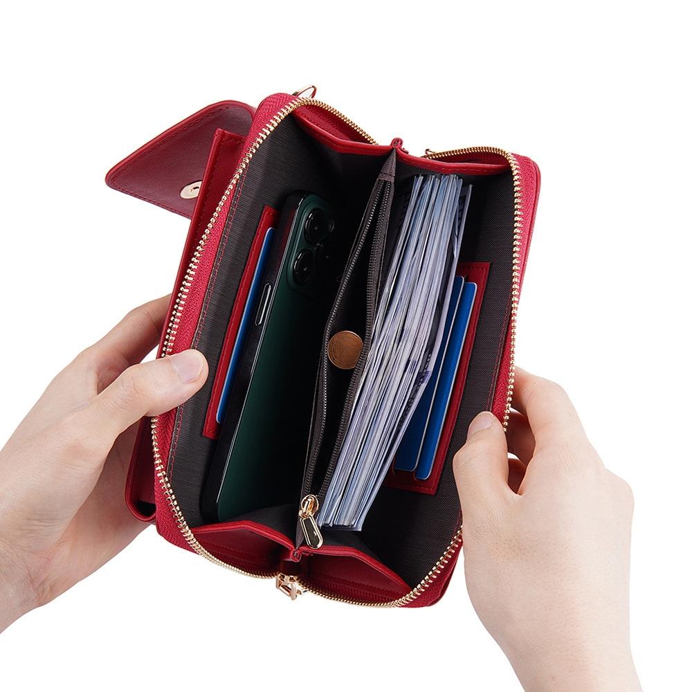 Adjustable Crossbody Phone Bag With Multi Card Slots - Claret 6